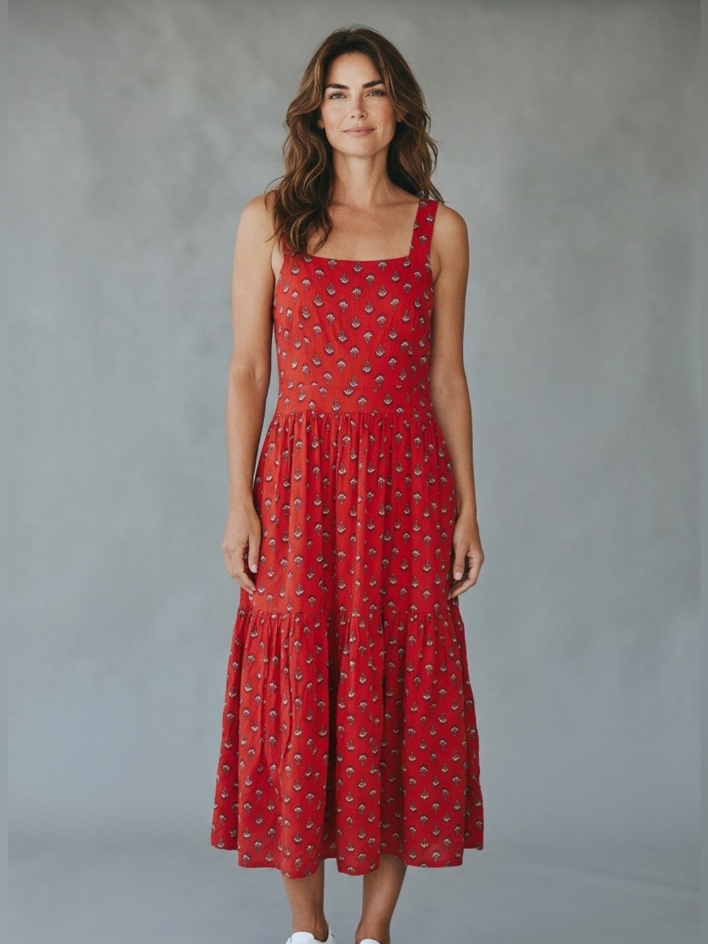 Ann Taylor Red Printed Blouse
